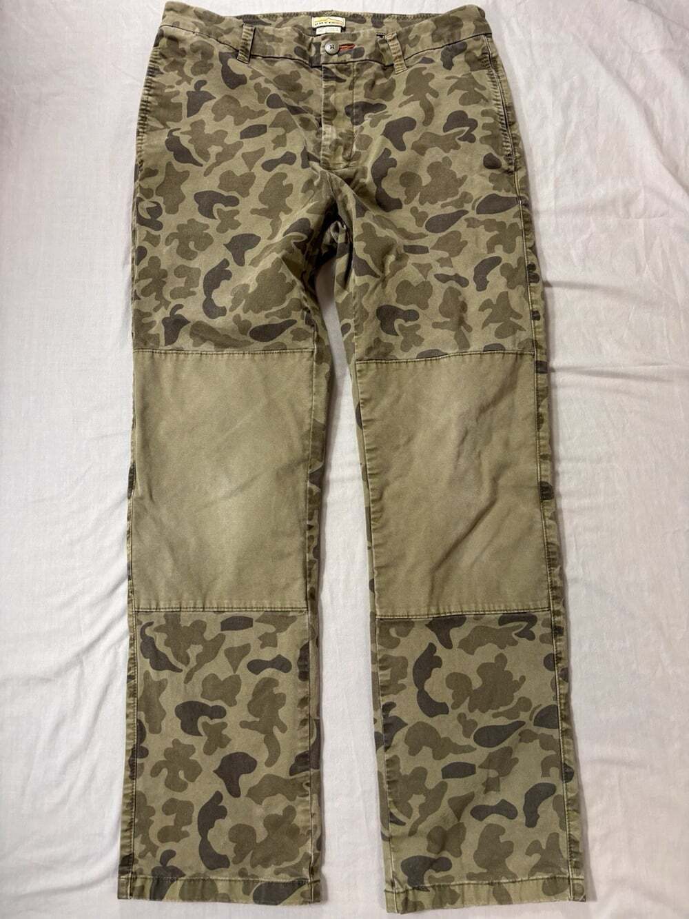 ORVIS Pants Mens 32x30 (32x27) Khaki Camo Double knee  Chino